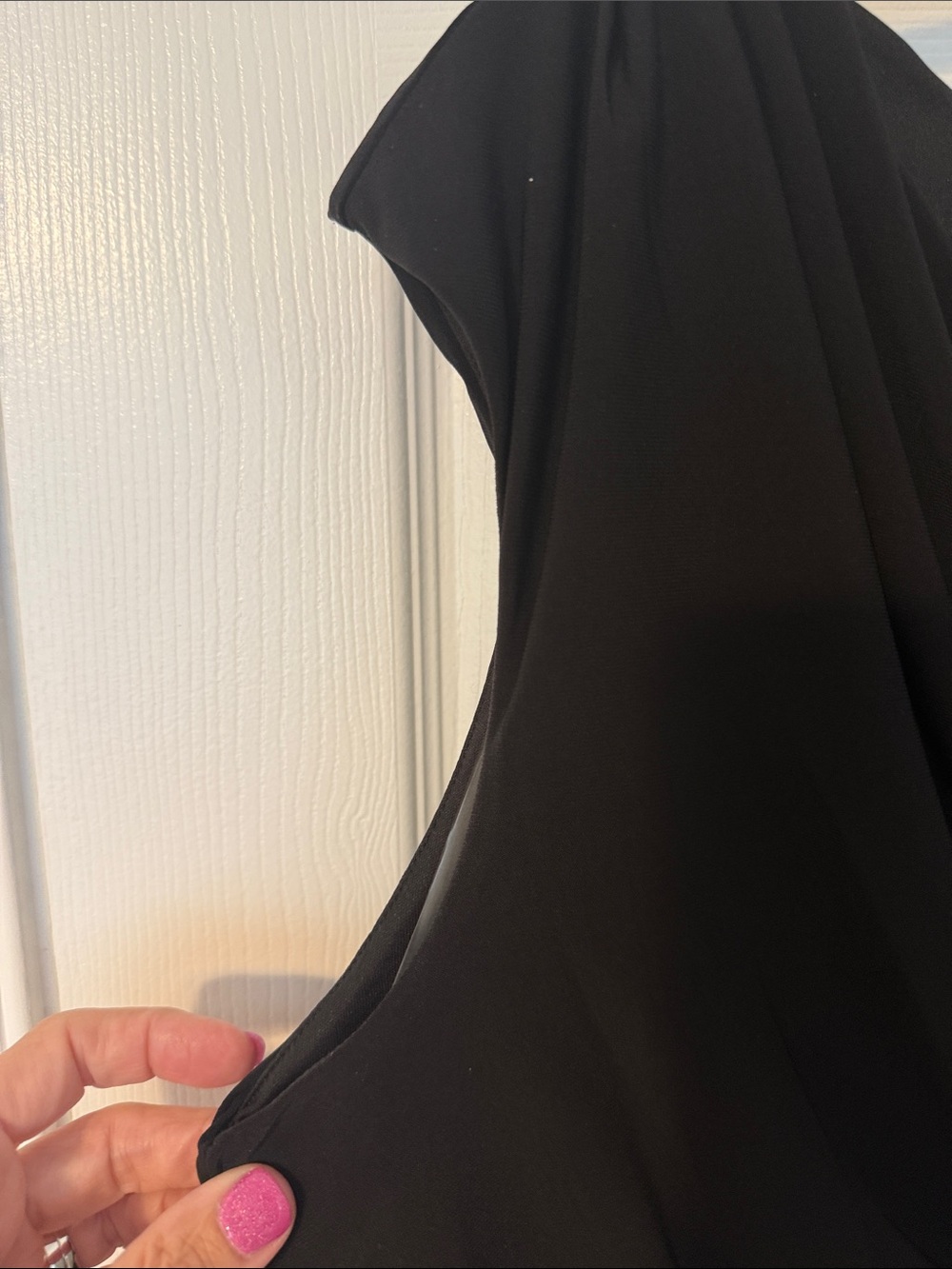 Sharagano Black Draped Cowl Neck Ruched Cocktail Dress Size 16 - Picture 5 of 12